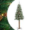 vidaXL Sapin de Noël mince Vert 180 cm PVC et bois de pin massif