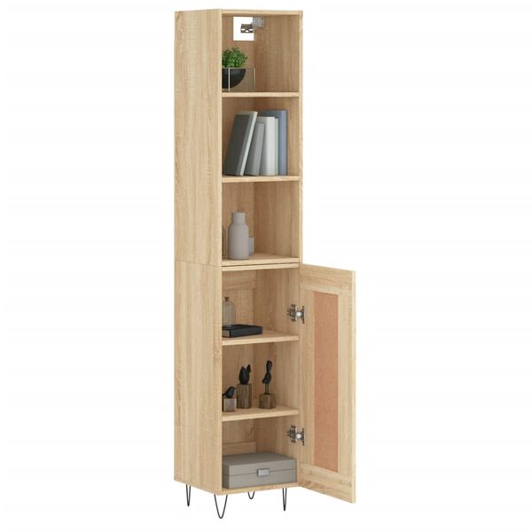 vidaXL Buffet haut Ch&ecirc;ne sonoma 34,5x34x180 cm Bois d'ing&eacute;nierie
