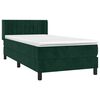 vidaXL Sommier &agrave; lattes de lit et matelas Vert fonc&eacute; 80x200 cm Velours
