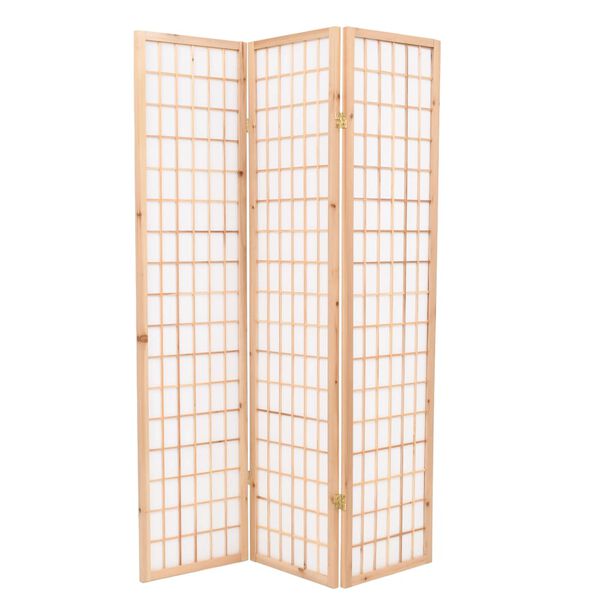 vidaXL Cloison de s&eacute;paration 3 panneaux Style Japon 120x170 cm Naturel