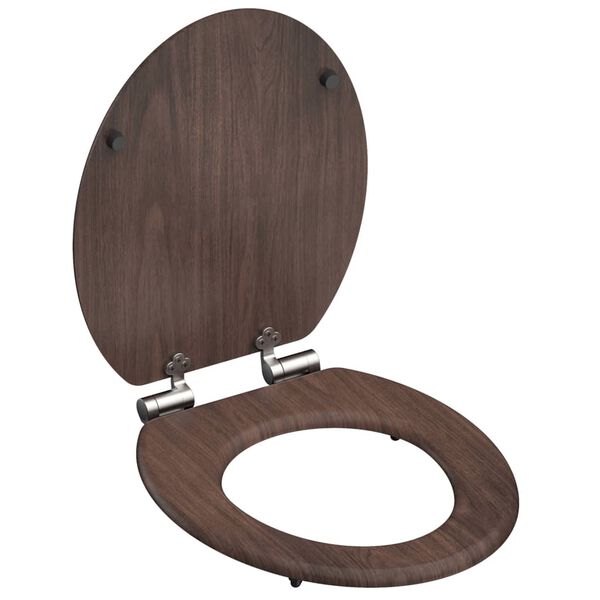 SCH&Uuml;TTE Si&egrave;ge de toilette avec fermeture en douceur DARK WOOD MDF
