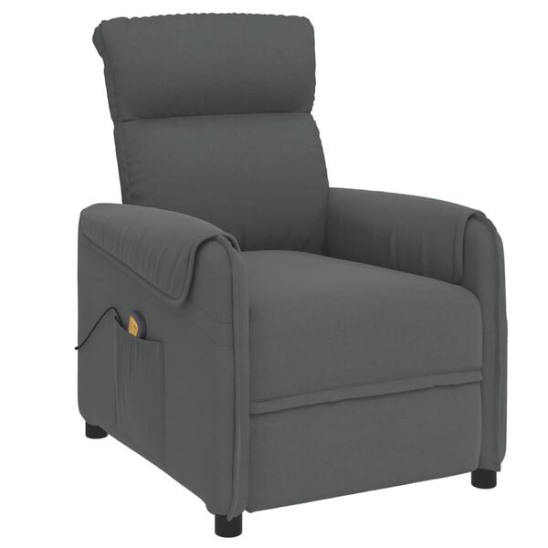 vidaXL Fauteuil de massage Gris fonc&eacute; Tissu