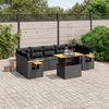 vidaXL Salon de jardin 8 pcs avec coussins noir r&eacute;sine tress&eacute;e