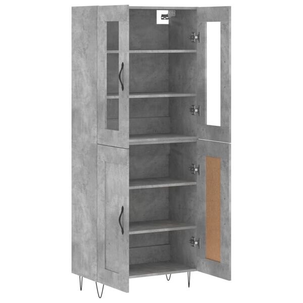 vidaXL Buffet haut Gris b&eacute;ton 69,5x34x180 cm Bois d'ing&eacute;nierie