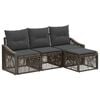 vidaXL Ensemble de canap&eacute; de jardin 4 pc Gris polyrotin