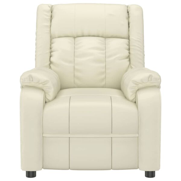 vidaXL Fauteuil de massage Crème Similicuir