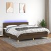 vidaXL Sommier &agrave; lattes de lit matelas et LED Marron fonc&eacute; 180x200cm