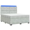 vidaXL Lit boxspring avec matelas Gris clair 140 x 200 cm Velours