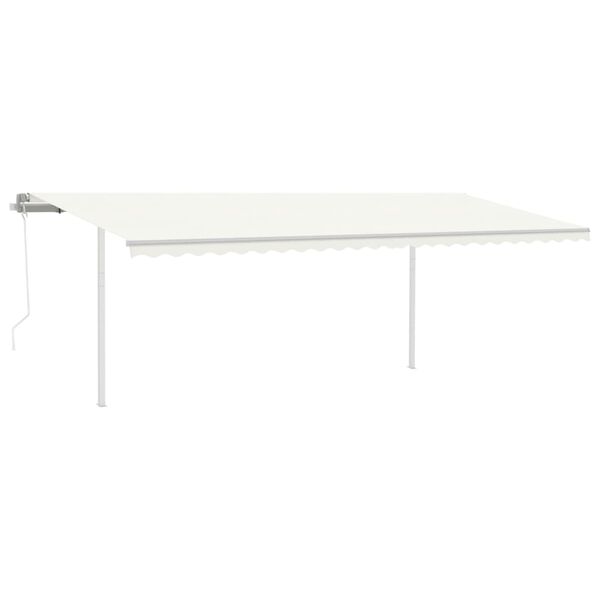 vidaXL Auvent automatique et capteur de vent et LED 6x3,5 m Crème