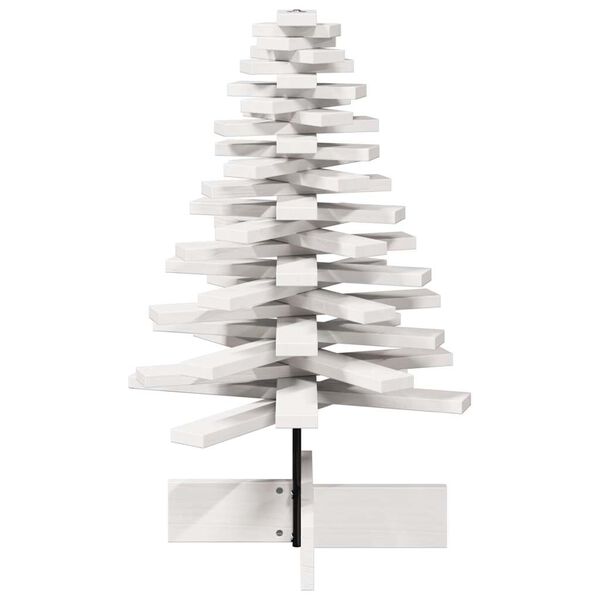 vidaXL Arbre de Noël en bois pour décoration blanc 80 cm pin massif