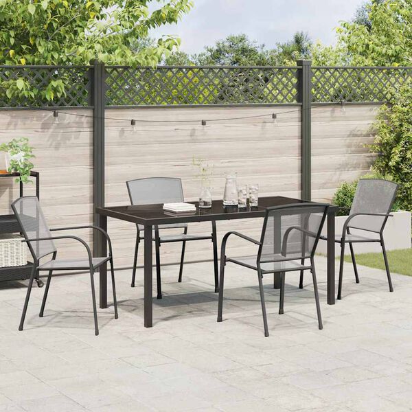 vidaXL Ensemble de salle &agrave; manger pour jardin 5 pcs Anthracite