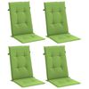 vidaXL Coussins de chaise à dossier haut lot de 4 vert mélangé tissu