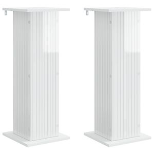 vidaXL Support de Plante 2 pc Blanc brillant 30,5 x 30 x 80,5 cm