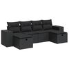 vidaXL Salon de jardin 6 pcs avec coussins noir r&eacute;sine tress&eacute;e