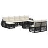 vidaXL Ensemble de canap&eacute; de jardin 10 pcs Noir et blanc cr&egrave;me