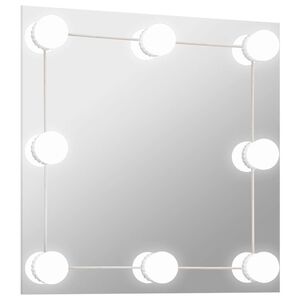 vidaXL Miroir mural avec lampes LED Carr&eacute; Verre