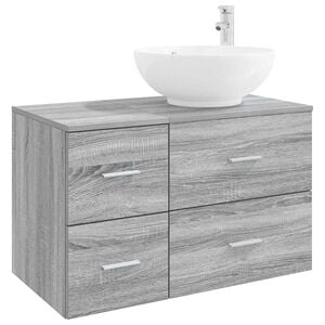 vidaXL Ensemble de mobilier de salle de bain 2 pc Sonoma gris