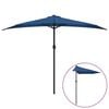 vidaXL Parasol de balcon avec m&acirc;t en aluminium Bleu 300x155x223cm Demi
