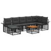 vidaXL Ensemble de canap&eacute;s d'ext&eacute;rieur 8 pcs Noir et Gris fonc&eacute;