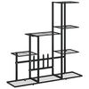 vidaXL Support pour plantes 94,5x25x88 cm Noir M&eacute;tal
