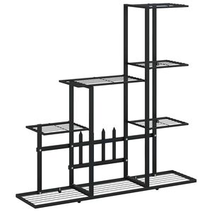 vidaXL Support pour plantes 94,5x25x88 cm Noir M&eacute;tal