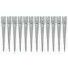 vidaXL Piquets au sol 12 pcs Argent&eacute; 10x10x76 cm Acier galvanis&eacute;