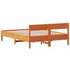 vidaXL Cadre de lit sans matelas cire marron 135x190cm bois pin massif