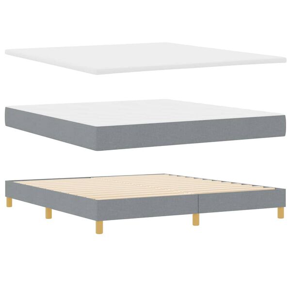 vidaXL Lit &agrave; ressorts avec matelas Gris clair 180 x 200 cm tissu