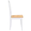 vidaXL Chaises à manger 2 pcs blanc bois massif caoutchouc