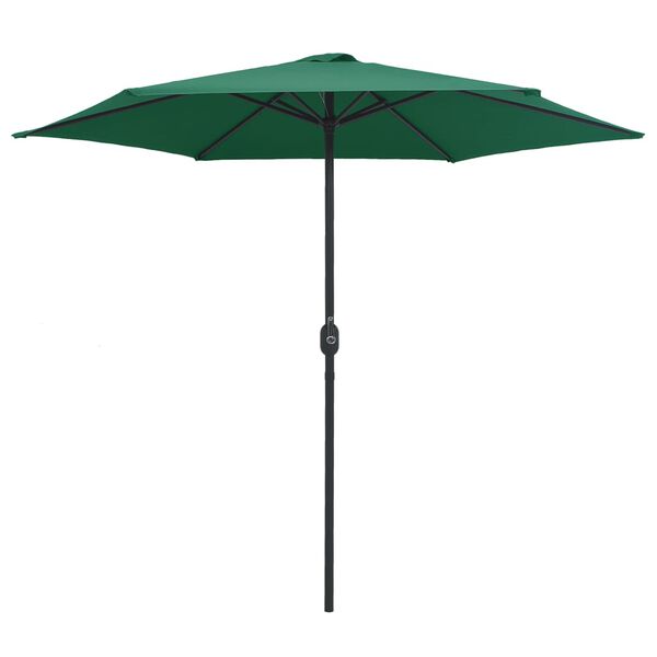 vidaXL Parasol de jardin et mât en aluminium 270x246 cm Vert