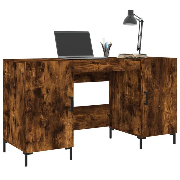 vidaXL Bureau ch&ecirc;ne fum&eacute; 140x50x75 cm bois d'ing&eacute;nierie