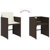 vidaXL Ensemble &agrave; manger de jardin et coussins 17 pcs marron rotin