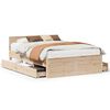 vidaXL Cadre de lit sans matelas avec t&ecirc;te de lit 160x200cm pin massif