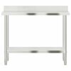 vidaXL Table de travail de cuisine avec dosseret 110x55x93 cm inox