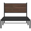 vidaXL Cadre de lit en m&eacute;tal sans matelas ch&ecirc;ne marron 100x190 cm