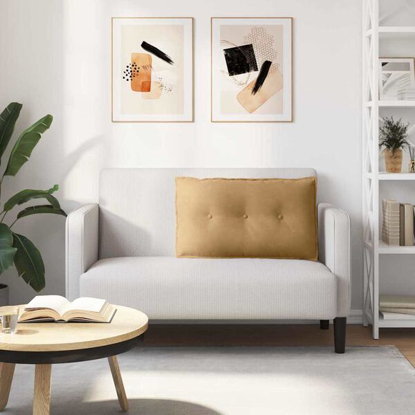 vidaXL Coussin de Dos Marron 80 x 50 cm Tissu en velours c&ocirc;tel&eacute;