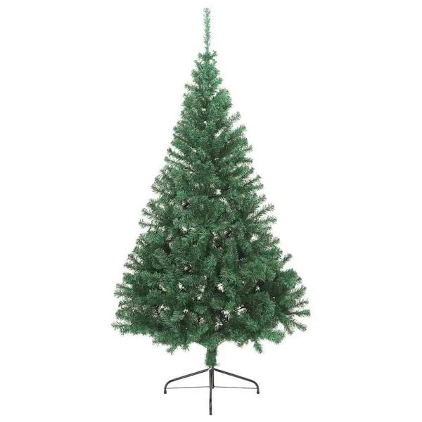 vidaXL Sapin de No&euml;l artificiel pr&eacute;-&eacute;clair&eacute; Vert 180 cm PVC