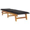 vidaXL Chaise longue avec coussin R&eacute;sine tress&eacute;e/bois massif d'acacia