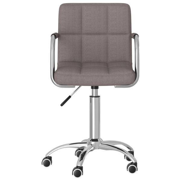 vidaXL Chaise pivotante de bureau Taupe Tissu