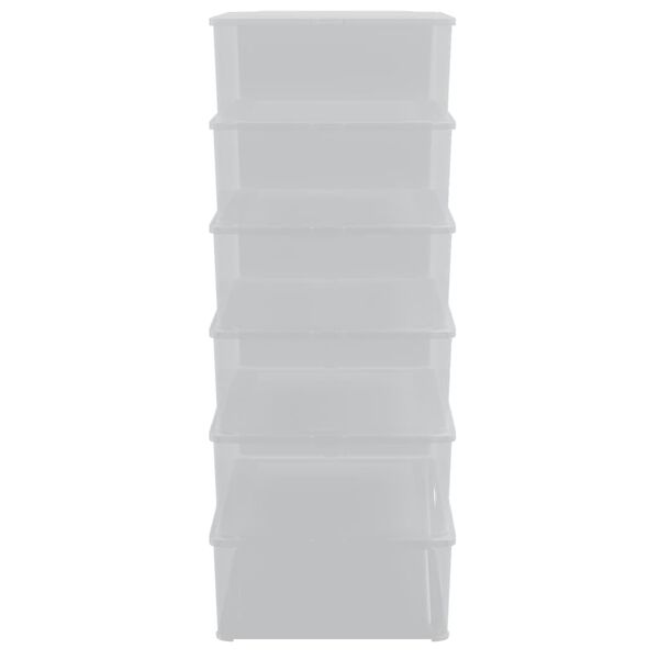 vidaXL Bo&icirc;tes de rangement en plastique 6 pcs 25 L empilables