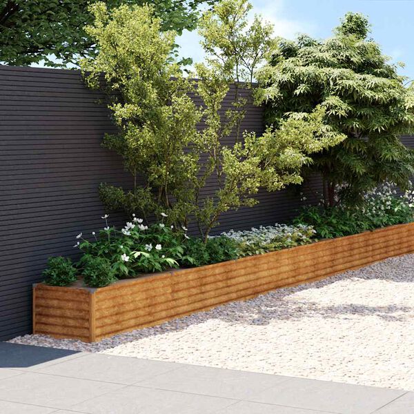 vidaXL Lit sur&eacute;lev&eacute; de jardin 770x50x36 cm acier corten