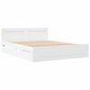 vidaXL Cadre de lit 2 pcs Blanc 150 x 200 cm Bois d'ing&eacute;nierie