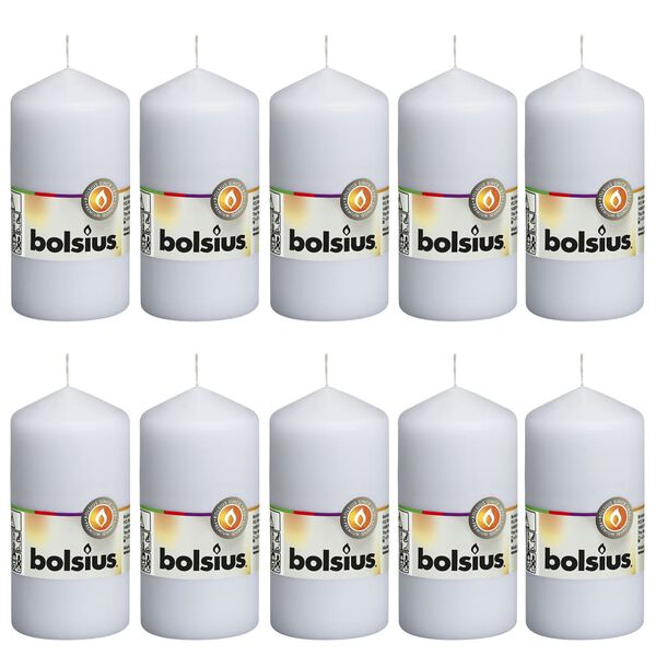 Bolsius Bougies pilier 10 pcs 120x58 mm Blanc