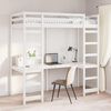 vidaXL Cadre de lit mezzanine Blanc 75 x 190 cm Pin massif