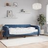vidaXL Lit de jour avec matelas bleu 90x200 cm velours