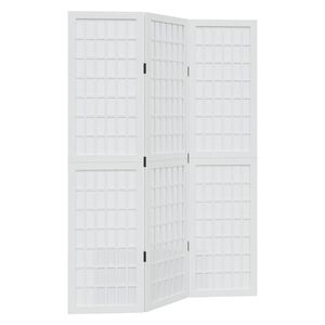 vidaXL Cloison de s&eacute;paration 3 panneaux blanc bois de paulownia massif