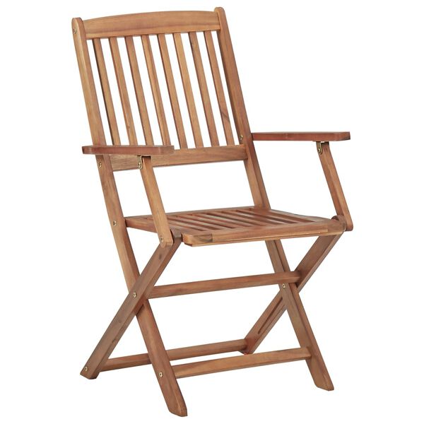 vidaXL Chaises pliables de jardin lot de 4 avec coussins Bois d'acacia
