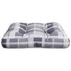 vidaXL Coussin de palette carreaux gris 58x58x10 cm tissu