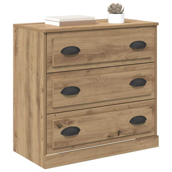 vidaXL Buffet Ch&ecirc;ne artisanal 70 x 35,5 x 67,5 cm Bois d'ing&eacute;nierie