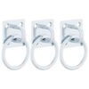 vidaXL Anneaux d'attelage avec plaques 3 pcs argent&eacute; acier